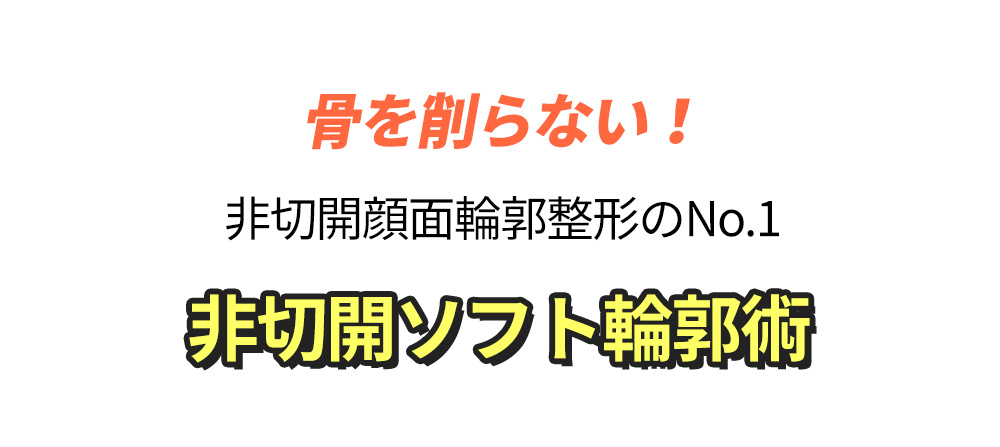 骨を削らない！非切開顔面輪郭整形のNo.1 非切開ソフト輪郭術