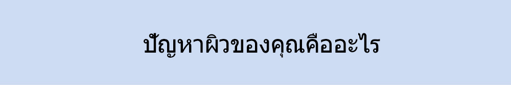 ปัญหาผิวของคุณคืออะไร 